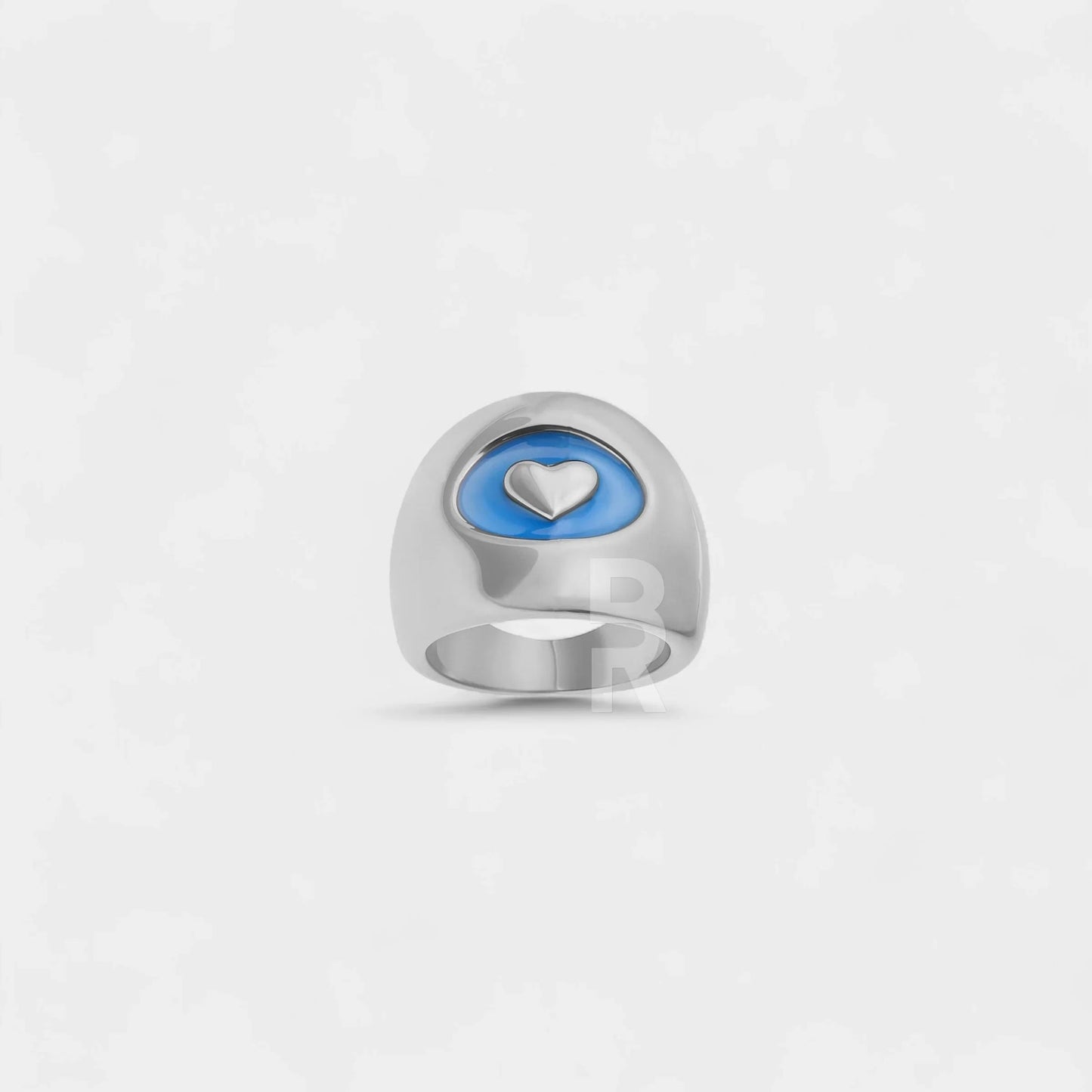 BLUE HEART RING | SILVER